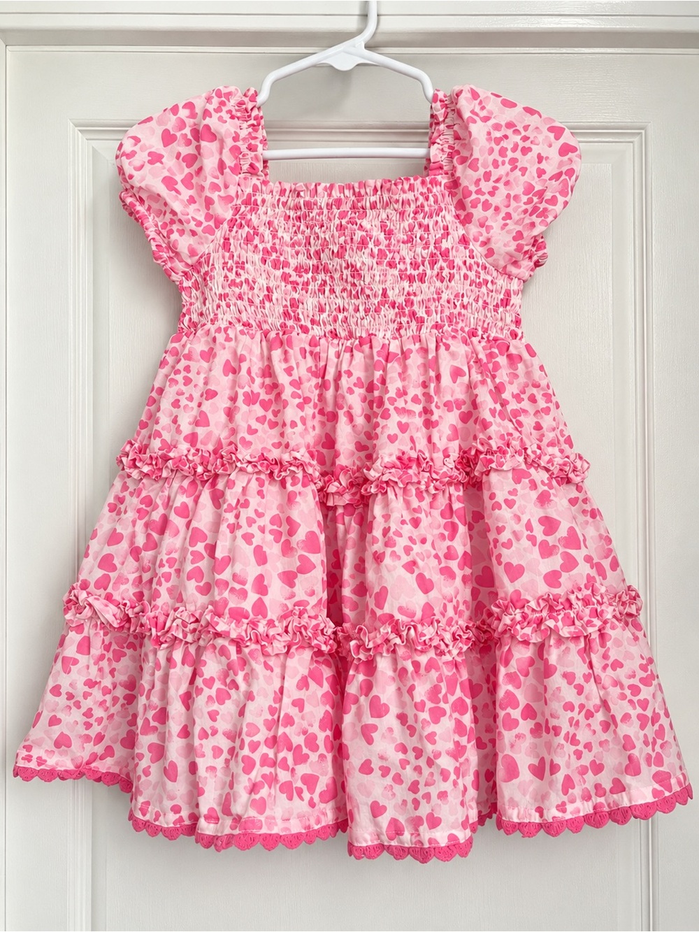Cynthia Rowley Pink Heart Tiered Dress
